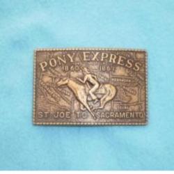 Boucle de ceinture façon bronze "PONY EXPRESS"