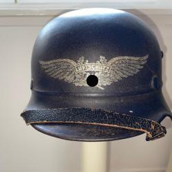 Casque Allemand M35 "à bourrelet "- Défense civile Luftschutz. German Helmet.