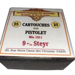 9mm Steyr 1911: Reproduction boite cartouches (vide) SOCIETE FRANCAISE des MUNITIONS 10813852