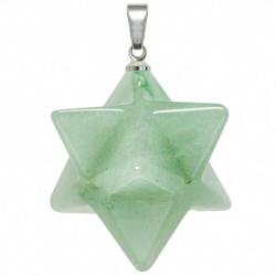 Pendentif étoile merkaba en aventurine verte