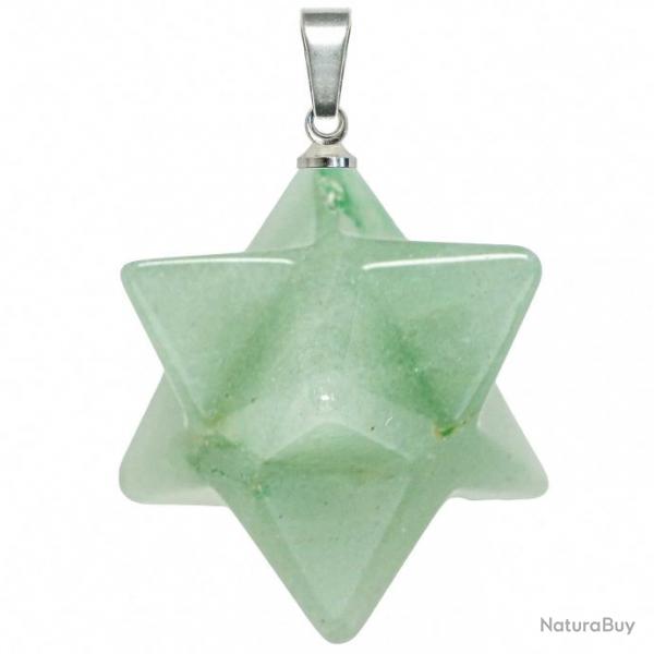 Pendentif toile merkaba en aventurine verte