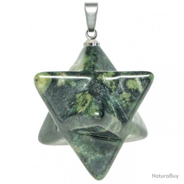 Pendentif toile merkaba en jaspe de Kambaba