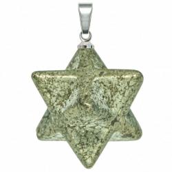 Pendentif étoile merkaba en pyrite