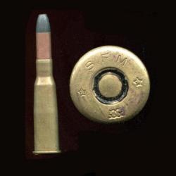 8 mm Lebel à balle de stand à en plomb cuivre calepin métallique - marquage : S.F.M * GG *