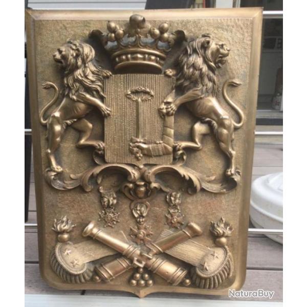 Armoiries en Bronze de Joseph de Saint Vicent Directeur au corps Royal d artillerie