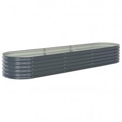 Jardinière lit surélevé plantes fleurs jardin 320 x 80 x 44 cm acier galvanisé gris 02_0001046