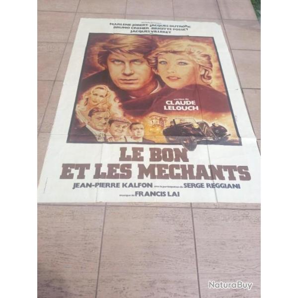AFFICHE ORIGINALE FILM :  "  LE BON ET LES MECHANTS  "  DE CLAUDE LELOUCH EN 1976 .