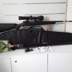 9846 PACK CHEVREUIL MOSSBERG PATRIOT SYNTHÉTIQUE CAL 30.06 + LUNETTE 4-12X50 + APPEAU + CANNE NEUF