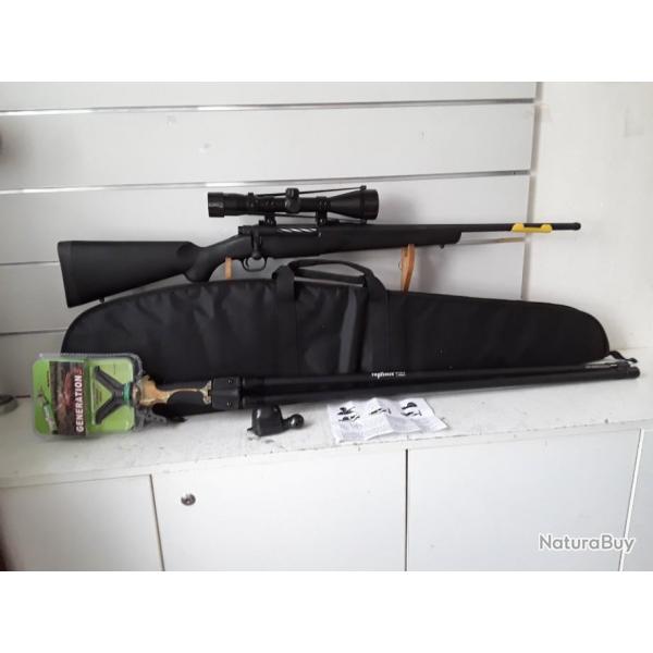 9846 PACK CHEVREUIL MOSSBERG PATRIOT SYNTHTIQUE CAL 30.06 + LUNETTE 4-12X50 + APPEAU + CANNE NEUF