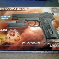 pistolet a billes torche bleu laser