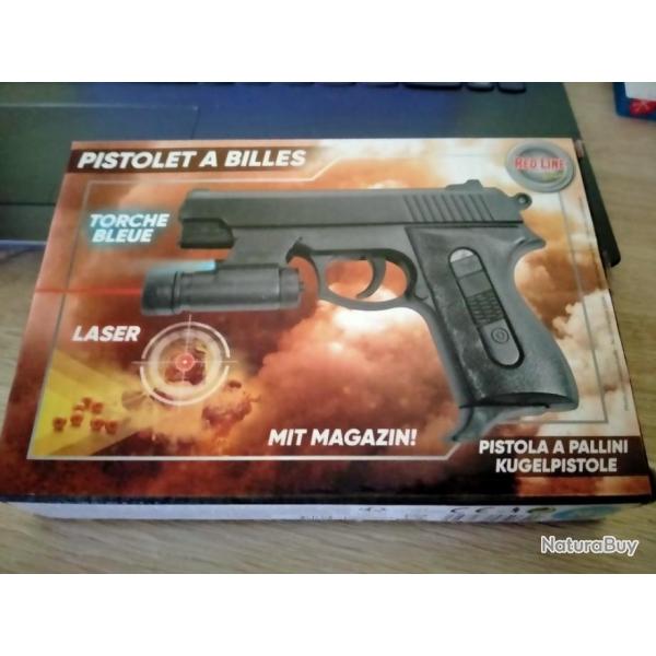 pistolet a billes torche bleu laser