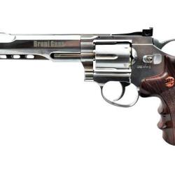 DTL24 - PROMOTION ! REVOLVER A PLOMB CO2 BRUNI 357 6" CHROME CAL. 4,5 MM