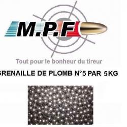 5 Kg N°5 grenaille de plomb durci