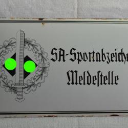 Plaque émaillée allemande SA-Sportabzeichen 50cmx30cm