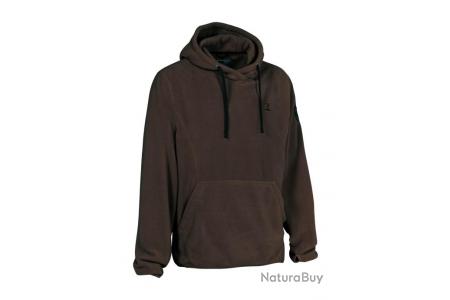 Sweat shirt polaire Percussion capuche Marron Pulls et sweat