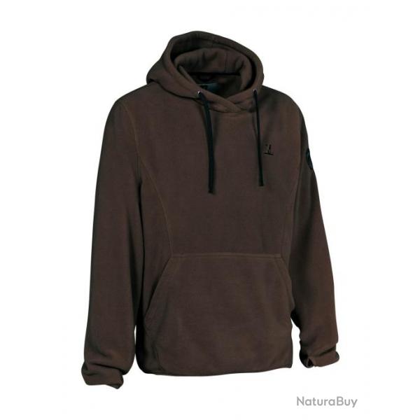 Sweat shirt polaire Percussion  capuche Marron