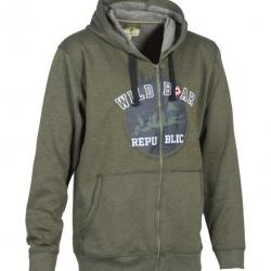 Sweat shirt à capuche Percussion Wild Boar Republic Kaki