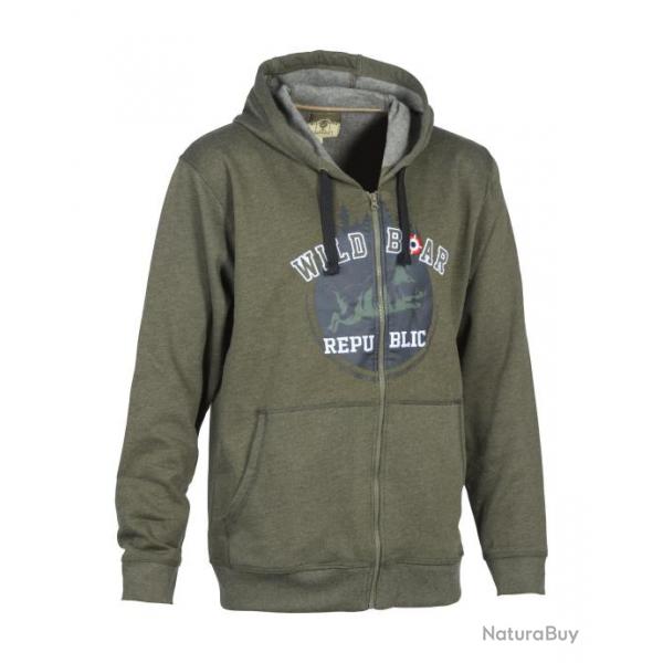 Sweat shirt  capuche Percussion Wild Boar Republic Kaki