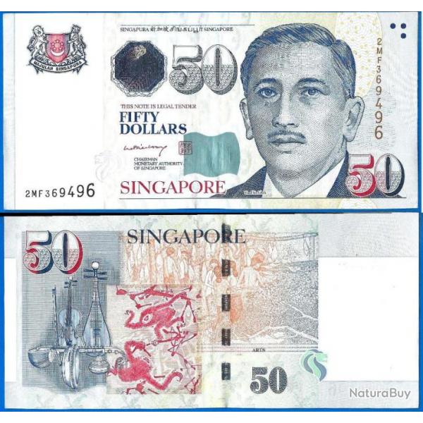 Singapour 50 Dollars 2008 Asie Billet Singapore Instrument Musique