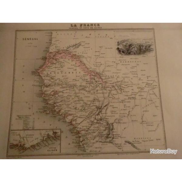 carte geographique snegal et cote de guine    periode  1888