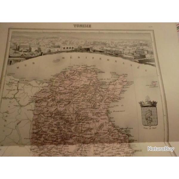 carte geographique tunisie   periode  1888