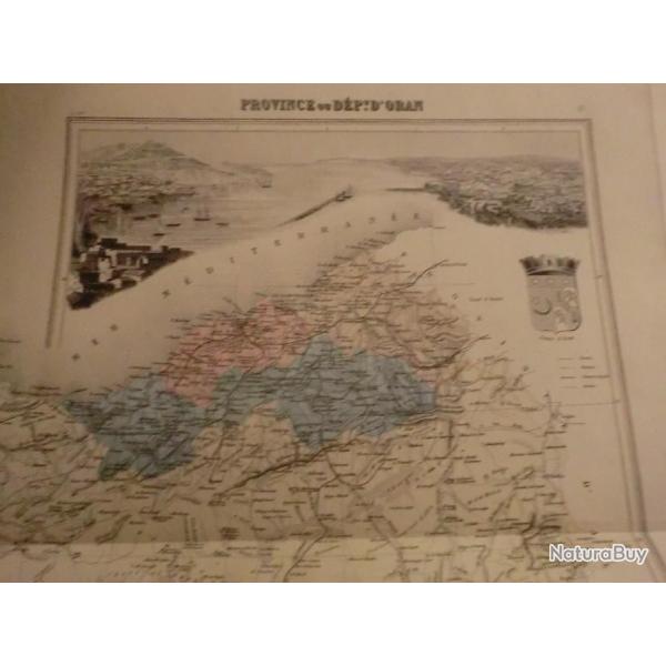 carte geographique province  d oran  periode  1888