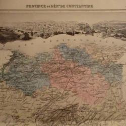 carte geographique province  de constantine   periode  1888
