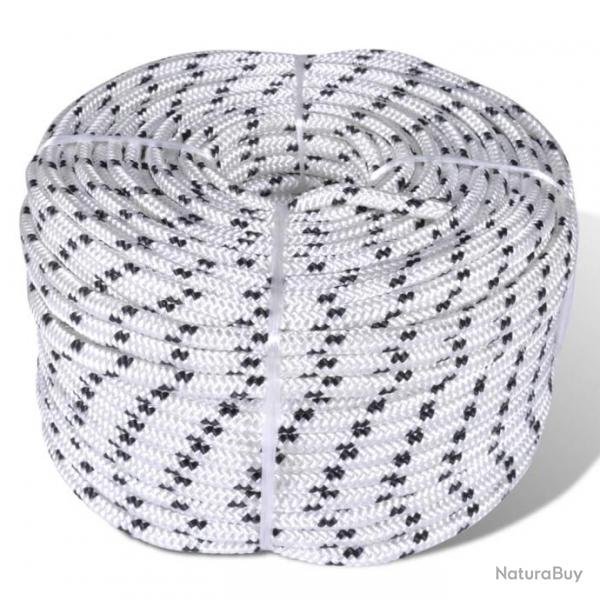 Corde de bateau tresse polyester 6 mm 500 m blanc 02_0003383