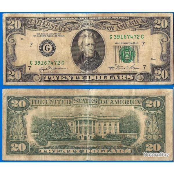 Usa 20 Dollars 1981 Mint Chicago G7 Jackson Etats Unis Dollar Billet