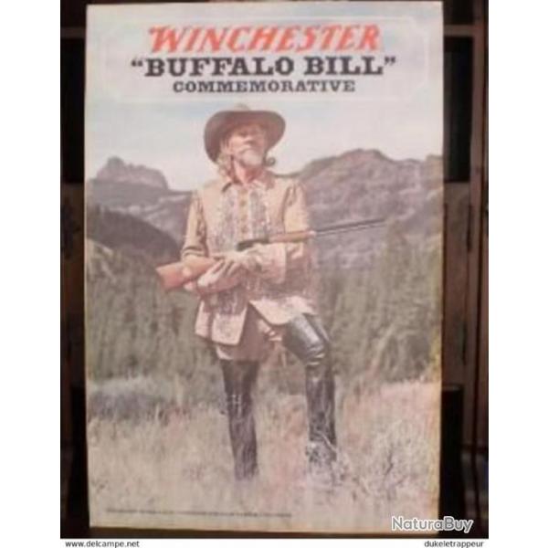 Trs RARE poster WINCHESTER - Buffalo BILL mont sur panneau rigide. 1968 , Collection !