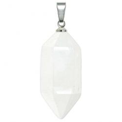 Pendentif petite pointe biterminée en quartz blanc