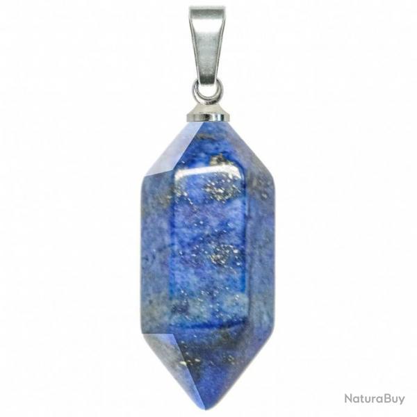 Pendentif petite pointe bitermine en lapis lazuli