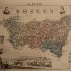 carte geographique vosges   periode  1888