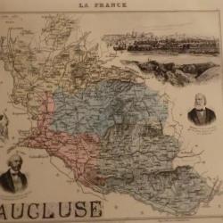 carte geographique  vaucluse    periode  1888