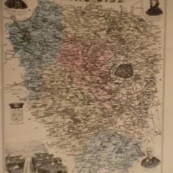 carte geographique  seine et oise   periode  1888