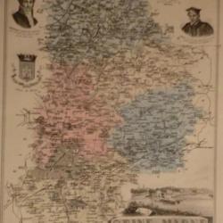 carte geographique  seine et marne   periode  1888