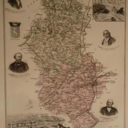 carte geographique  rhone  periode  1888