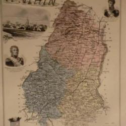 carte geographique  haut rhin   periode  1888