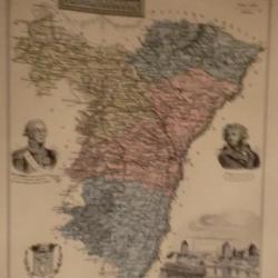 carte geographique  bas rhin   periode  1888