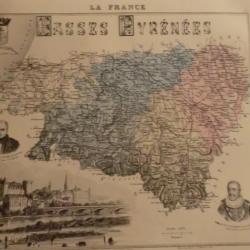 carte geographique  basses  pyrénées   periode  1888