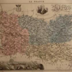 carte geographique  oise  periode  1888