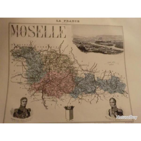 carte geographique  moselle  periode  1888
