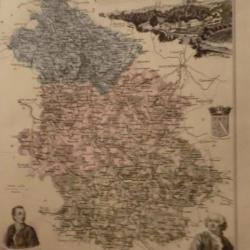carte geographique  haute marne  periode  1888