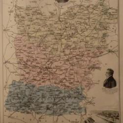 carte geographique  mayenne  periode  1888
