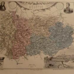 carte geographique  meurthe  periode  1888