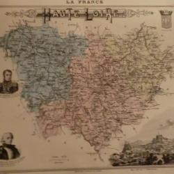carte geographique haute  loire   periode  1888