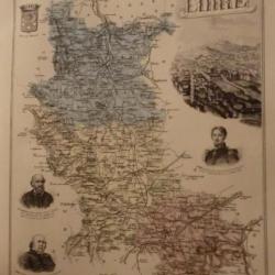 carte geographique  loire   periode  1888