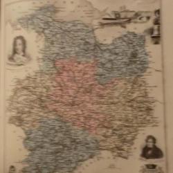carte geographique  ille et vilaine   periode  1888