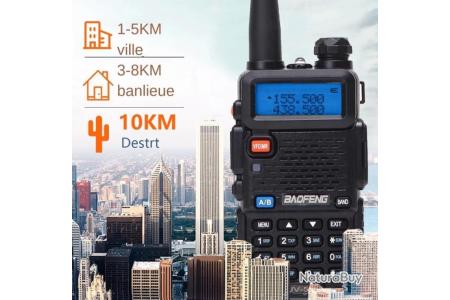 Baofeng UV-5R NOIR VHF-UHF 136-174Mhz-400-520Mhz Talkie-Walkie FM