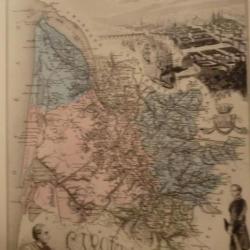 carte geographique  gironde   periode  1888